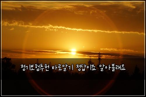 정기보험추천 바로알기 정답이죠 알아볼래요