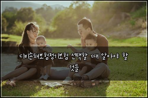 디비손해보험정기보험 선택할 때 알아야 할 것들