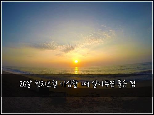 26살 첫차보험 가입할 때 알아두면 좋은 점