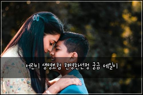 어린이 생명보험 현명한선정  궁금 메일이