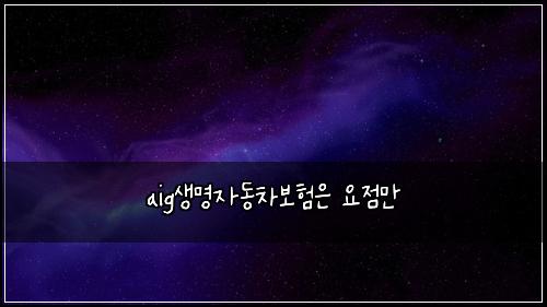 aig์๋ช
์๋์ฐจ๋ณดํ์ ์์ ๋ง