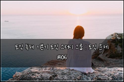 토익 독해 기본기 토익 스터디 그룹 : 토익 문제 #106
