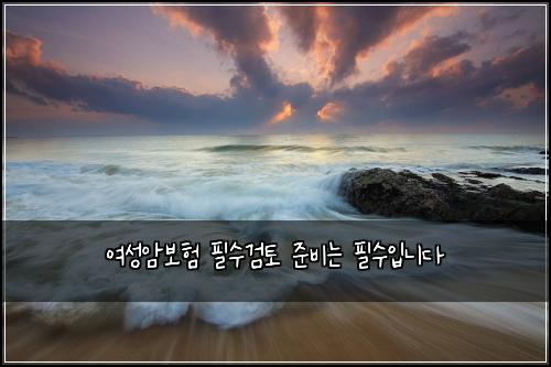 여성암보험 필수검토  준비는 필수입니다