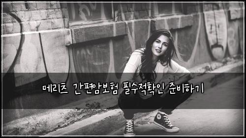 메리츠 간편암보험 필수적확인  준비하기