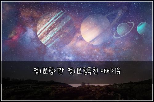 정기보험이란 정기보험추천 대비이유