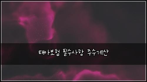 태아보험 필수사항  주수계산
