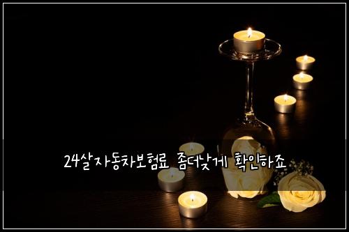 24살자동차보험료 좀더낮게 확인하죠