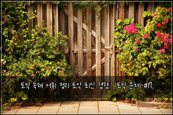 토익 독해 어휘 정리 토익 최신 경향 : 토익 문제 #17