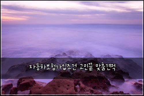 자동차보험가입조건 고민끝 맞춤견적
