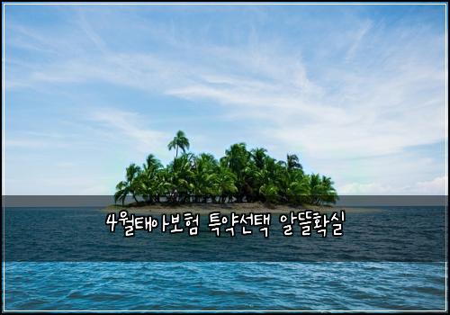 4월태아보험 특약선택  알뜰확실