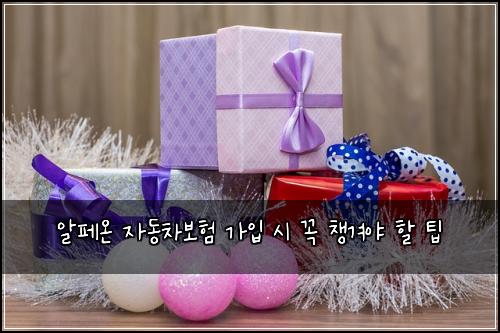 알페온 자동차보험 가입 시 꼭 챙겨야 할 팁