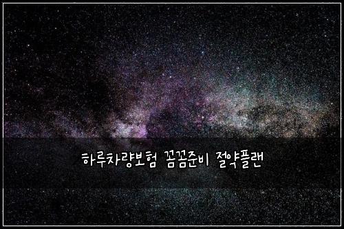 ํ๋ฃจ์ฐจ๋๋ณดํ ๊ผผ๊ผผ์ค๋น ์ ์ฝํ๋