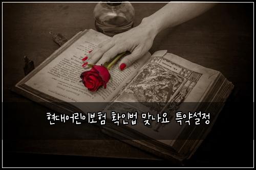 현대어린이보험 확인법  맞나요 특약설정