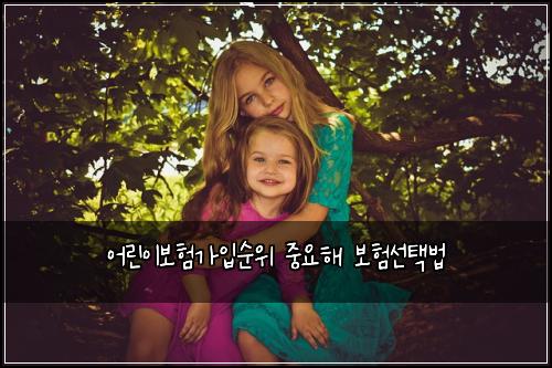 어린이보험가입순위 중요해 보험선택법
