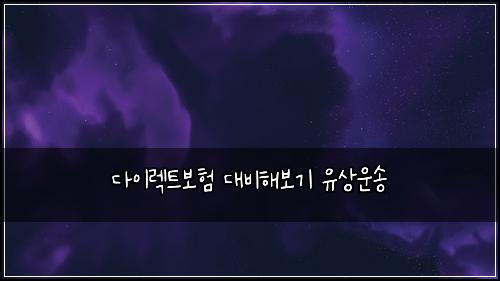 다이렉트보험 대비해보기  유상운송