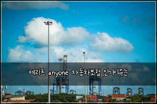 메리츠 anyone 자동차보험 인기이유는 