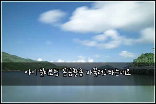 아이 실비보험 꼼꼼활용  바꿀려고하는데요