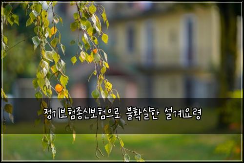 ์ ๊ธฐ๋ณดํ์ข
์ ๋ณดํ์ผ๋ก ๋ถํ์คํ ์ค๊ณ์๋ น