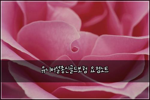 유니버설종신골드보험 요점노트 
