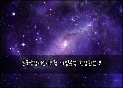 홍국생명어린이보험 가입분석  현명한선택