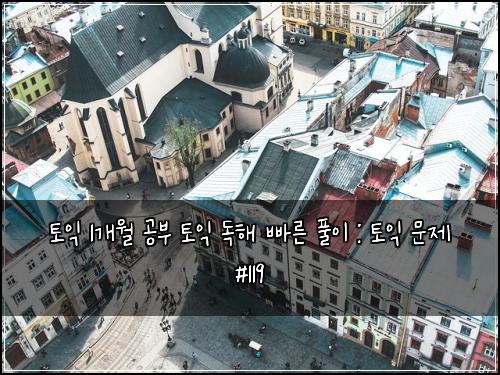 토익 1개월 공부 토익 독해 빠른 풀이 : 토익 문제 #119
