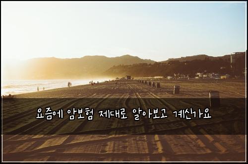 요즘에 암보험 제대로 알아보고 계신가요