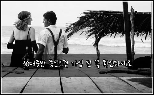 30대중반 종신보험 가입 전 꼭 확인하세요