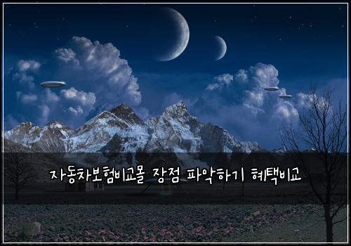 자동차보험비교몰 장점 파악하기 혜택비교
