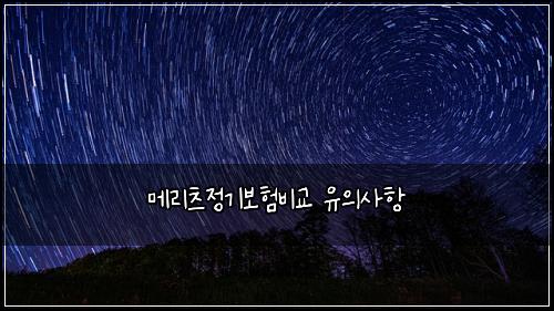 메리츠정기보험비교 유의사항