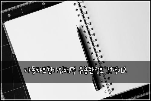 자동차보험가입혜택 유용한정보 전격비교