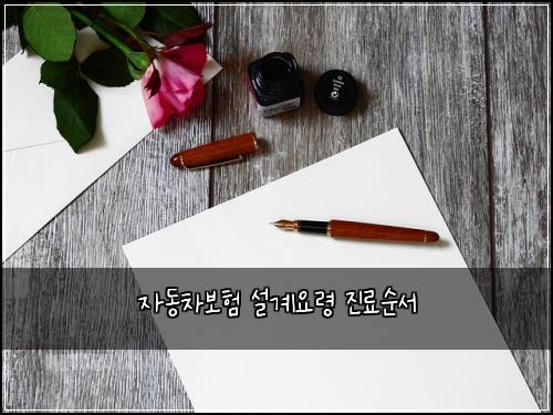 자동차보험 설계요령  진료순서