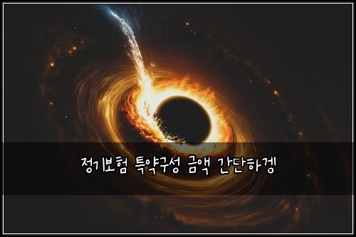 정기보험 특약구성  금액 간단하겡