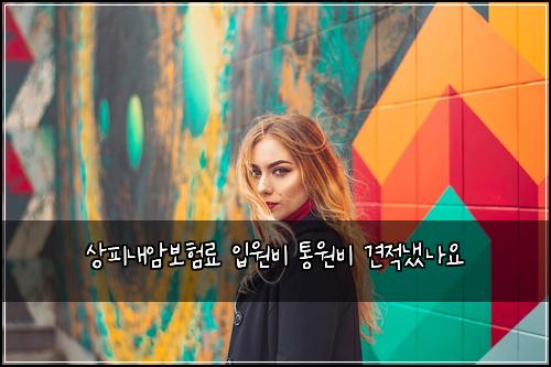 상피내암보험료 입원비 통원비 견적냈나요