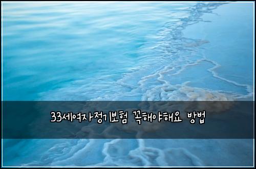 33세여자정기보험 꼭해야해요  방법