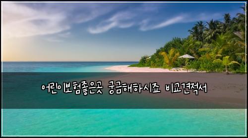 어린이보험좋은곳 궁금해하시죠 비교견적서