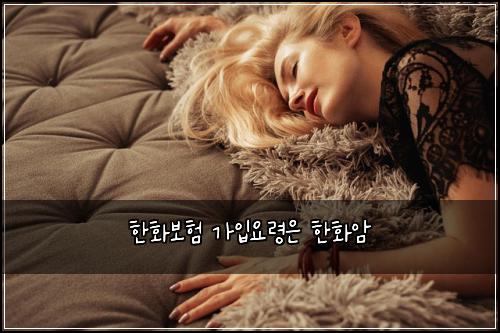 한화보험 가입요령은  한화암