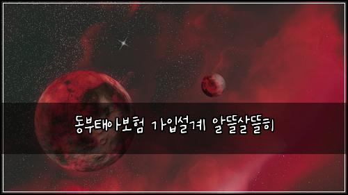 동부태아보험 가입설계  알뜰살뜰히