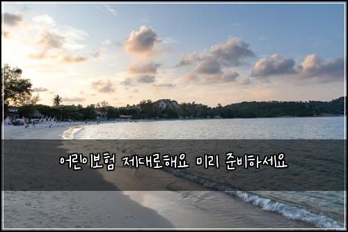 어린이보험 제대로해요  미리 준비하세요