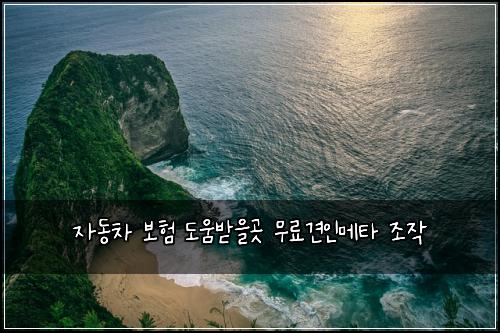 μλμ°¨ 보ν λμλ°μκ³³ 무λ£κ²¬μΈλ©ν μ‘°μ