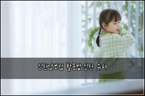 신한암보험 활용법  신한 슈퍼