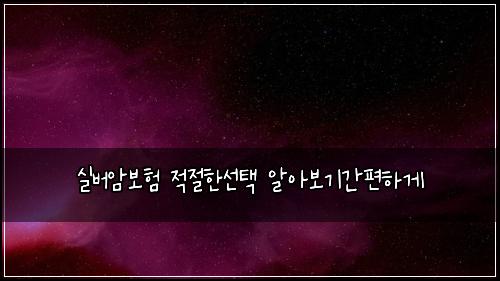 실버암보험 적절한선택  알아보기간편하게