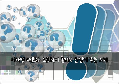이재명 대표와 노르웨이 총리의 만남이 주는 의미