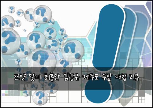 쯔양 몇끼 최홍만 김광규 제주도 수발 대첩 리뷰