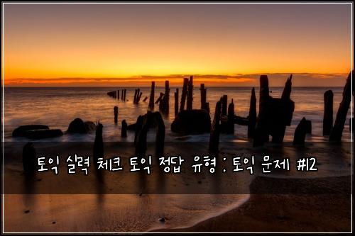 토익 실력 체크 토익 정답 유형 : 토익 문제 #12