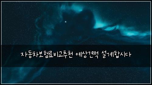 자동차보험료비교추천 예상견적 설계합시다