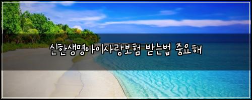 신한생명아이사랑보험 받는법  중요해
