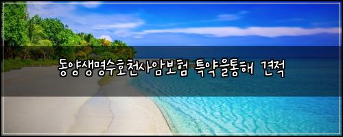 동양생명수호천사암보험 특약을통해  견적