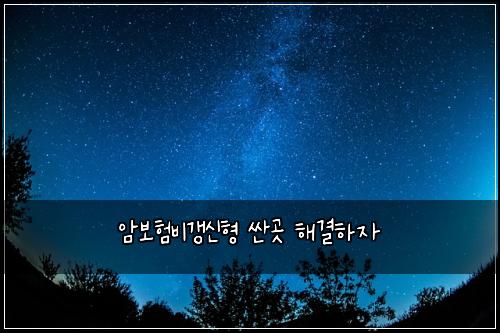 암보험비갱신형 싼곳 해결하자