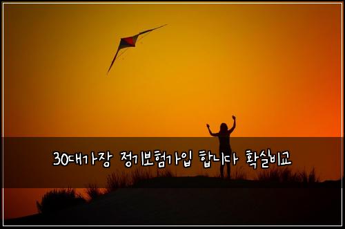 30๋๊ฐ์ฅ ์ ๊ธฐ๋ณดํ๊ฐ์
ํฉ๋๋ค ํ์ค๋น๊ต
