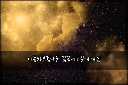 자동차보험대물 꼼꼼r기 설계계산